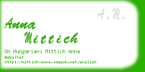 anna mittich business card